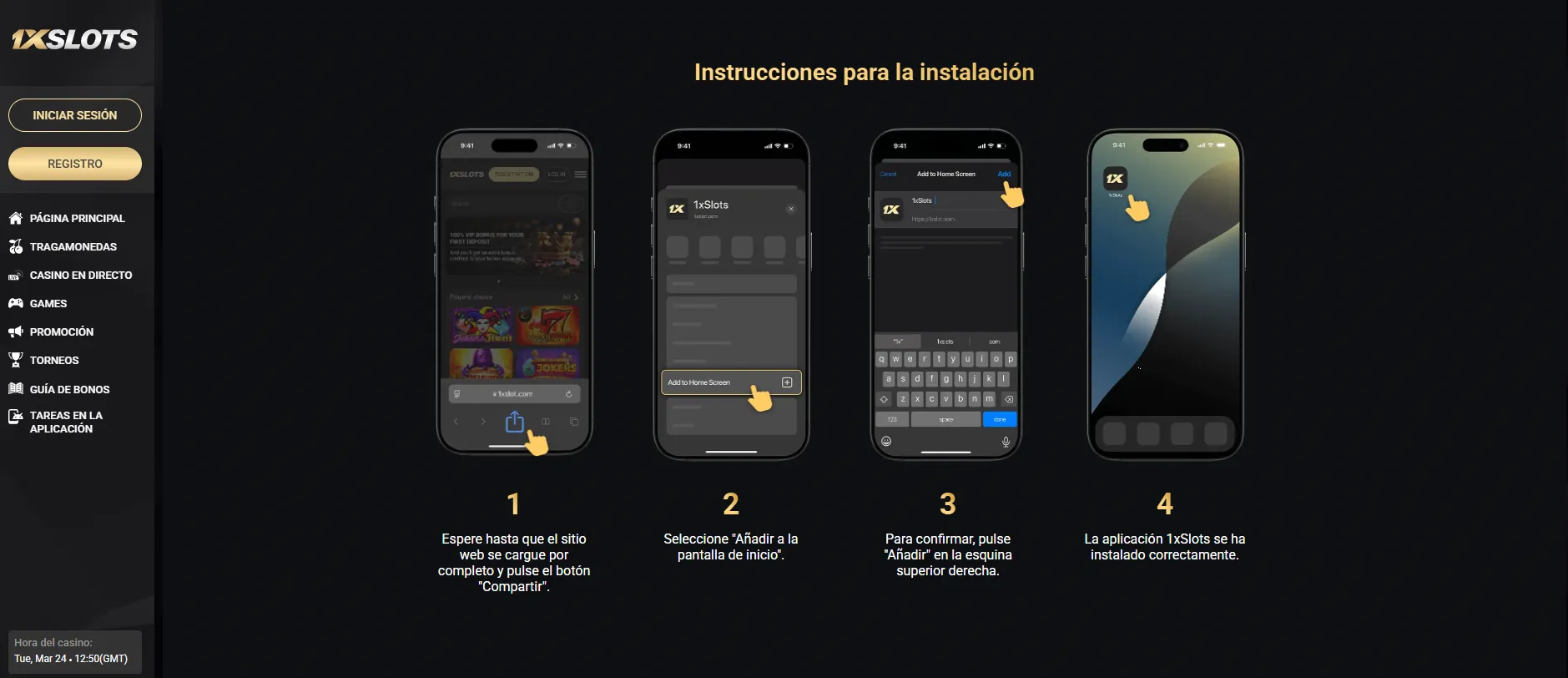 1xSlots app descargar en iOS (iPhone/iPad)